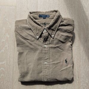 Vintage 1980s Ralph Lauren beige corduroy shirt